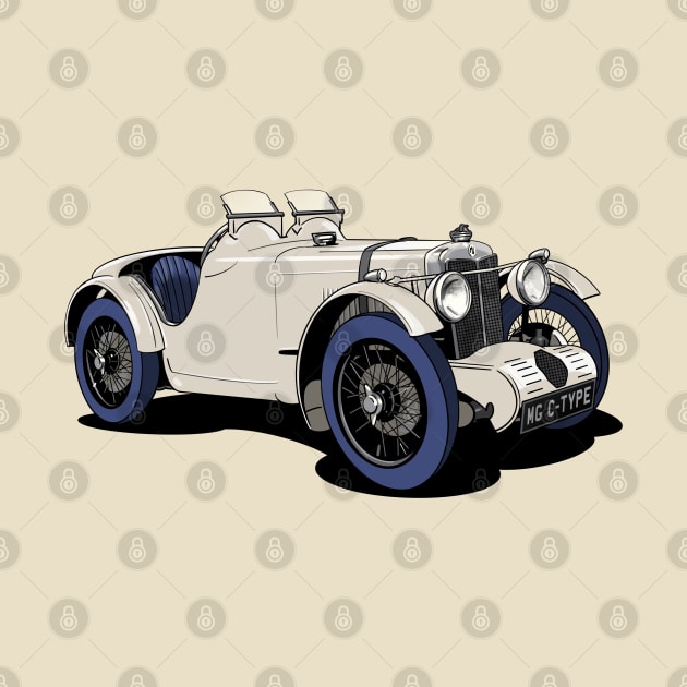 MG C-Type Vintage Racing Car by Webazoot