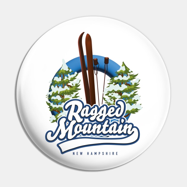 Ragged Mountain New Hampshire ski logo Pin by nickemporium1