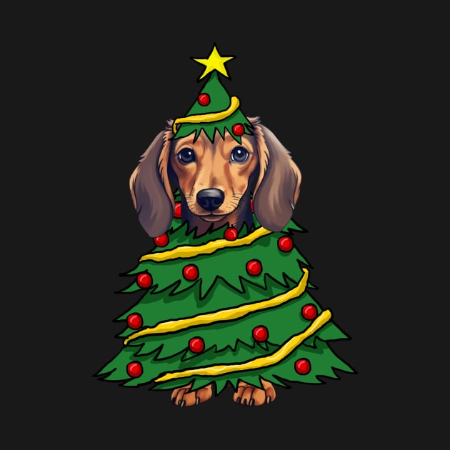 Dachshund Christmas Tree Funny Xmas Dog Lover by Magazine