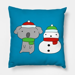 Koala and Snowman Pillow