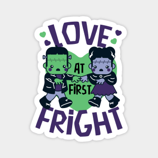 Kawaii Frankenstein's Monster and Bride of Frankenstein // Love at First Fright Magnet