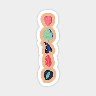 Tropical colorful leaves vertical Magnet