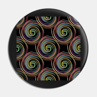 Repeating Spiral Pattern on Black Background Pin