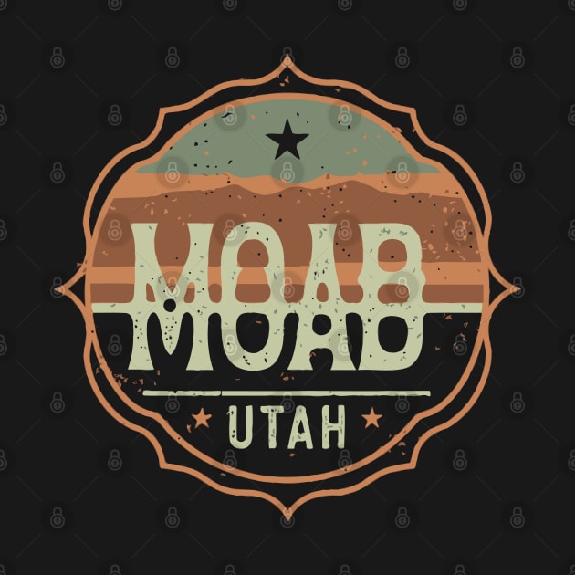 Moab Utah Vintage Retro Badge by Trendsdk