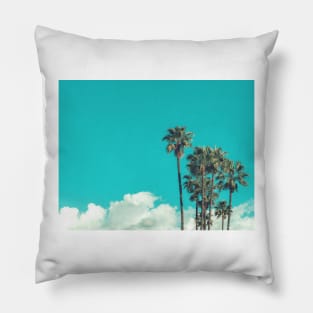 Palm Trees and Turquoise Sky - Aesthetic Pillow