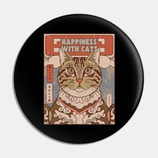 Heppiness With Cats Pin