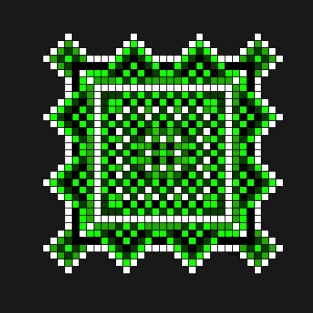 pixelated green mandala T-Shirt