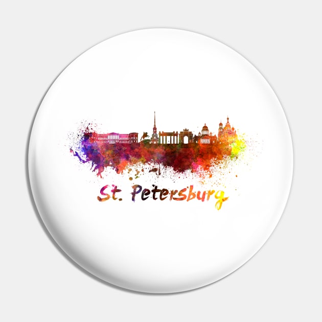 St,Petersburg skyline in watercolor Pin by PaulrommerArt