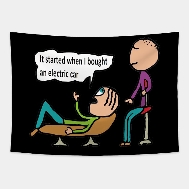 Funny EV Tapestry by Mark Ewbie