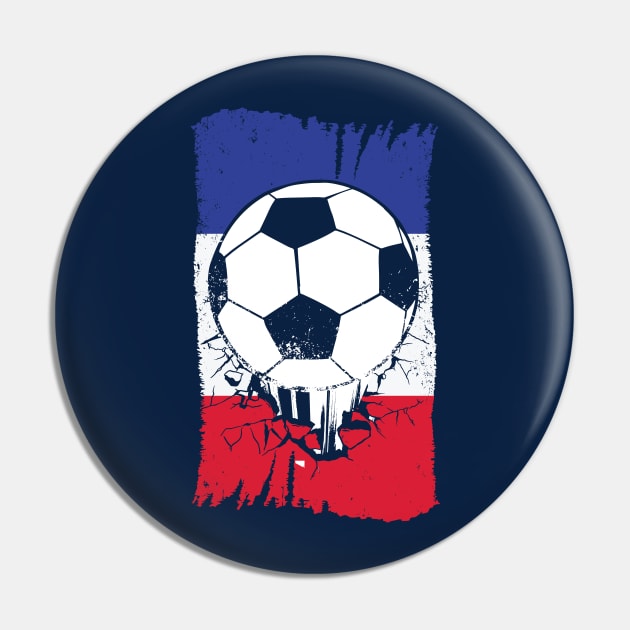 Vintage French Flag with Football // Retro France Soccer Pin by SLAG_Creative