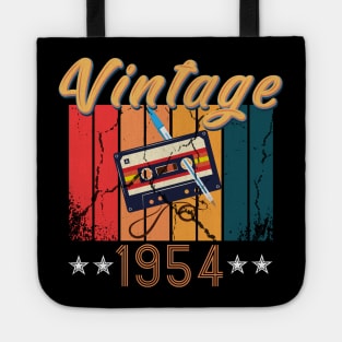 66th Birthday 66 Years Old 66th Vintage Retro cassette Mixtape Music Cassette 1954 Birthday Tote