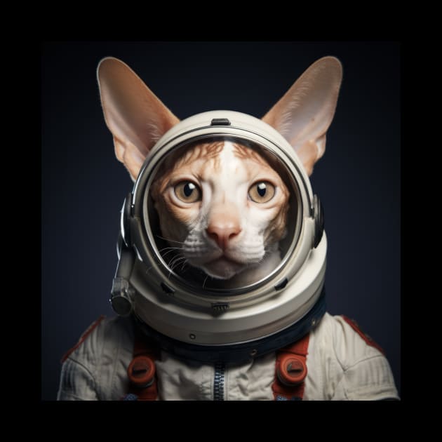 Astronaut Cat in Space - Cornish Rex by Merchgard