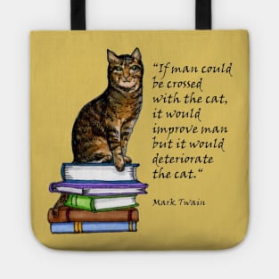 Mark Twain Cat Quote Tote
