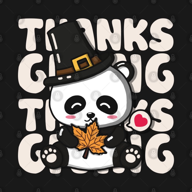 Cute Panda Happy Thanksgiving by Luna Illustration