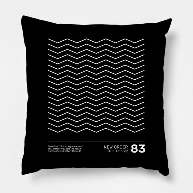 New Order Blue Monday Pillow by Timeless Chaos