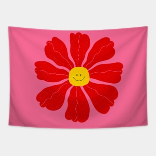 Smiley face flower Tapestry