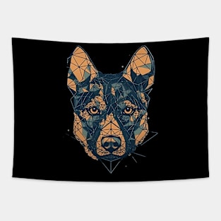 Geometric dog Tapestry