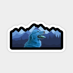 Dog and mountains Magnet