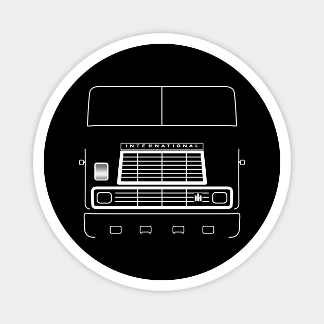 International Harvester 9670 Cabover Classic Truck Outline Graphic White Truck Magnet Teepublic