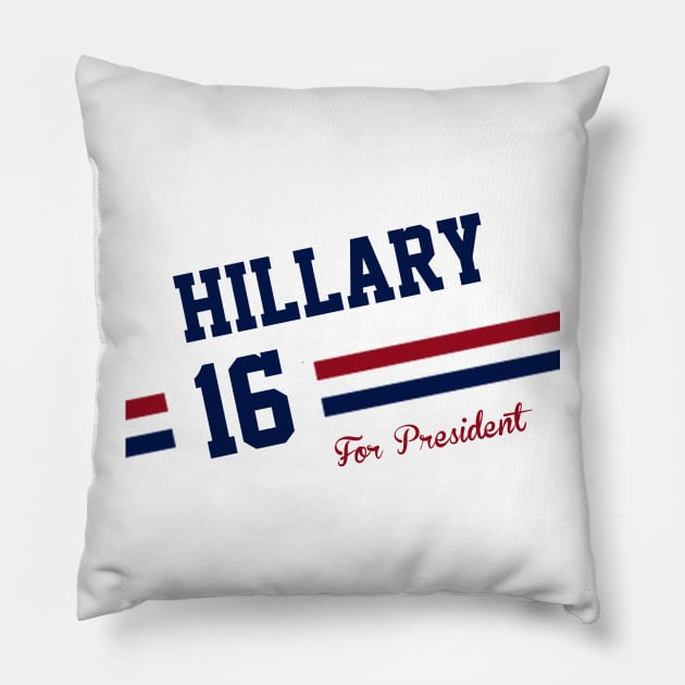 Hillary Clinton 2016 Pillow by ESDesign