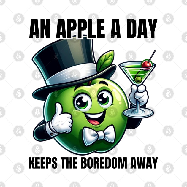 Elegant Apple Martini - An Apple A Day Keeps the Boredom Away Tee by vk09design