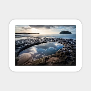 Sky reflections in a rockpool on the nsw central coast near lion island Magnet