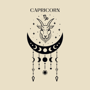 Capricorn star sign; zodiac; horoscope; zodiac; earth sign; symbol; Capricorn birthday; January birthday; T-Shirt