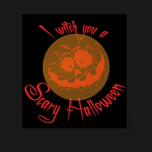 I Witch You a Scary Halloween Orange Spooky Creepy Smile T-Shirt