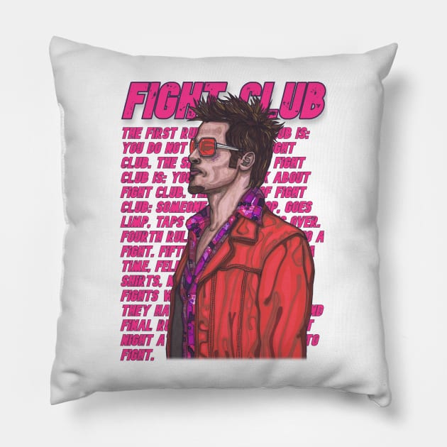 The Rules of Fight Club Pillow by SpencerHart