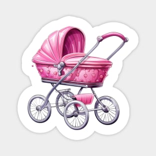 Pink Baby Stroller Magnet