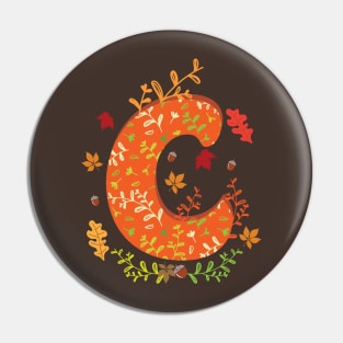 C Autumn Monogram Pin