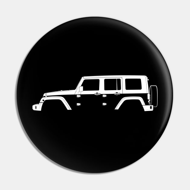 Jeep Wrangler Unlimited (JK) Silhouette Pin by Car-Silhouettes