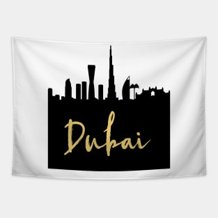 DUBAI UAE DESIGNER SILHOUETTE SKYLINE ART Tapestry