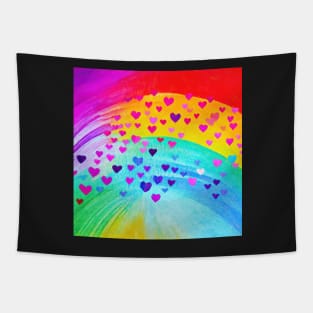 Rainbow Hearts Tapestry