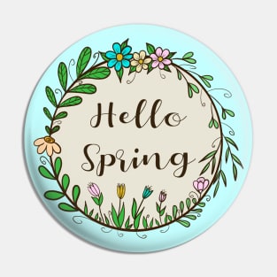 Hello spring - flowers and leaves Pin