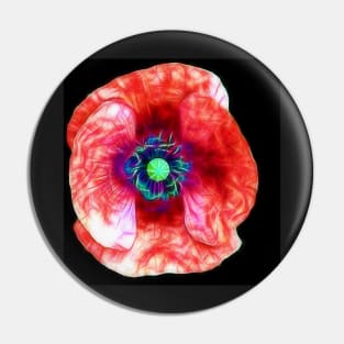 Poppy Flower Close Up Pin