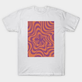 Retro Liquid Swirl Abstract Y2K Pattern in Pink Art Print by
