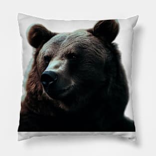 A brown bear in nature that looks cute and cuddly looks warm. Pillow