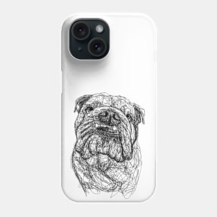 Bulldog dog scribble art Phone Case