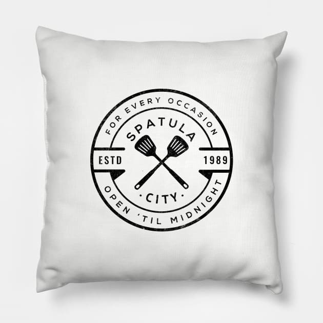 Spatula City - UHF logo Pillow by BodinStreet