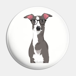 Hipster Italian Greyhound Dog T-Shirt for Dog Lovers Pin