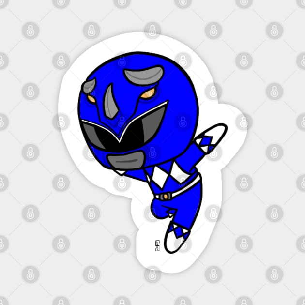 Chibi Blue Ranger Magnet by Not Too Shoddy