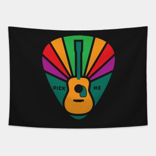 Vintage Guitar Pick, Guitarist Retro acoustic guitarra pick me colorful Tapestry