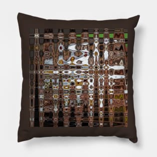 Brown and White intersect Pillow