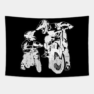 Dirt Bike Dad Motocross Motorcycle Biker Father Kids Gift Tapestry