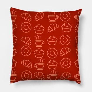 Pastry / Bakery Shop Style Seamless Pattern - Red Pillow