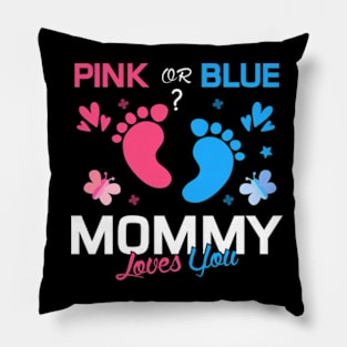 Cute Pink Or Blue Mommy Loves You Pillow