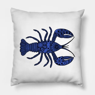 Lobster (black and blue horizontal) Pillow