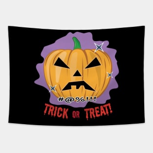 Angy Spooky Halloween Pumpkin - Trick or Treat Tapestry