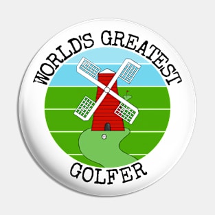 World's Greatest Golfer, Crazy Golf Sarcasm Funny Pin